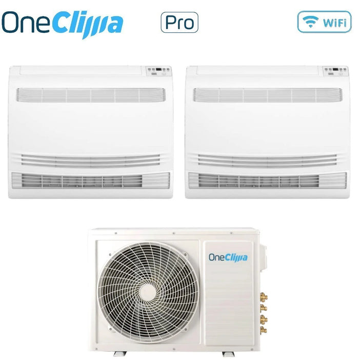 Condizionatore OneClima Dual Split Console 12+12 con MLT18x2/Y24 R-32 Wi-Fi Optional con Telecomando di Serie