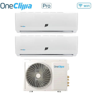Climatizzatore Condizionatore OneClima Dual Split Inverter serie PRO 9+9 con MLT18x2/Y24 R-32 Wi-Fi Optional 9000+9000