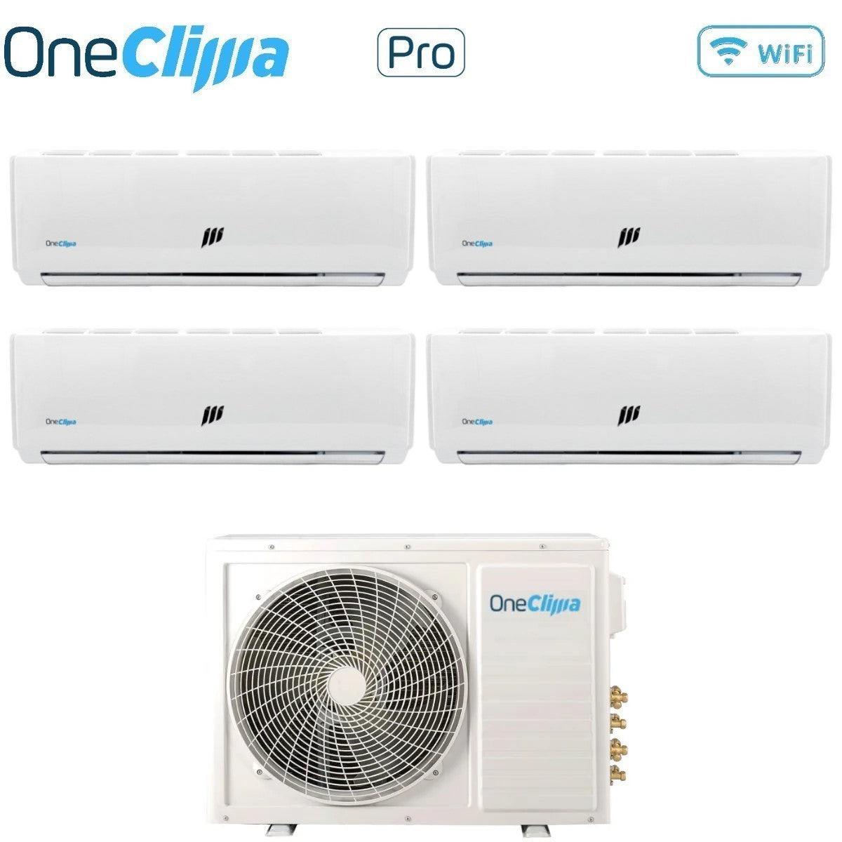 Condizionatore OneClima Quadri Split Inverter serie PRO 9+9+9+12 con MLT42x5/Y24 R-32 Wi-Fi Optional 9000+9000+9000+12000