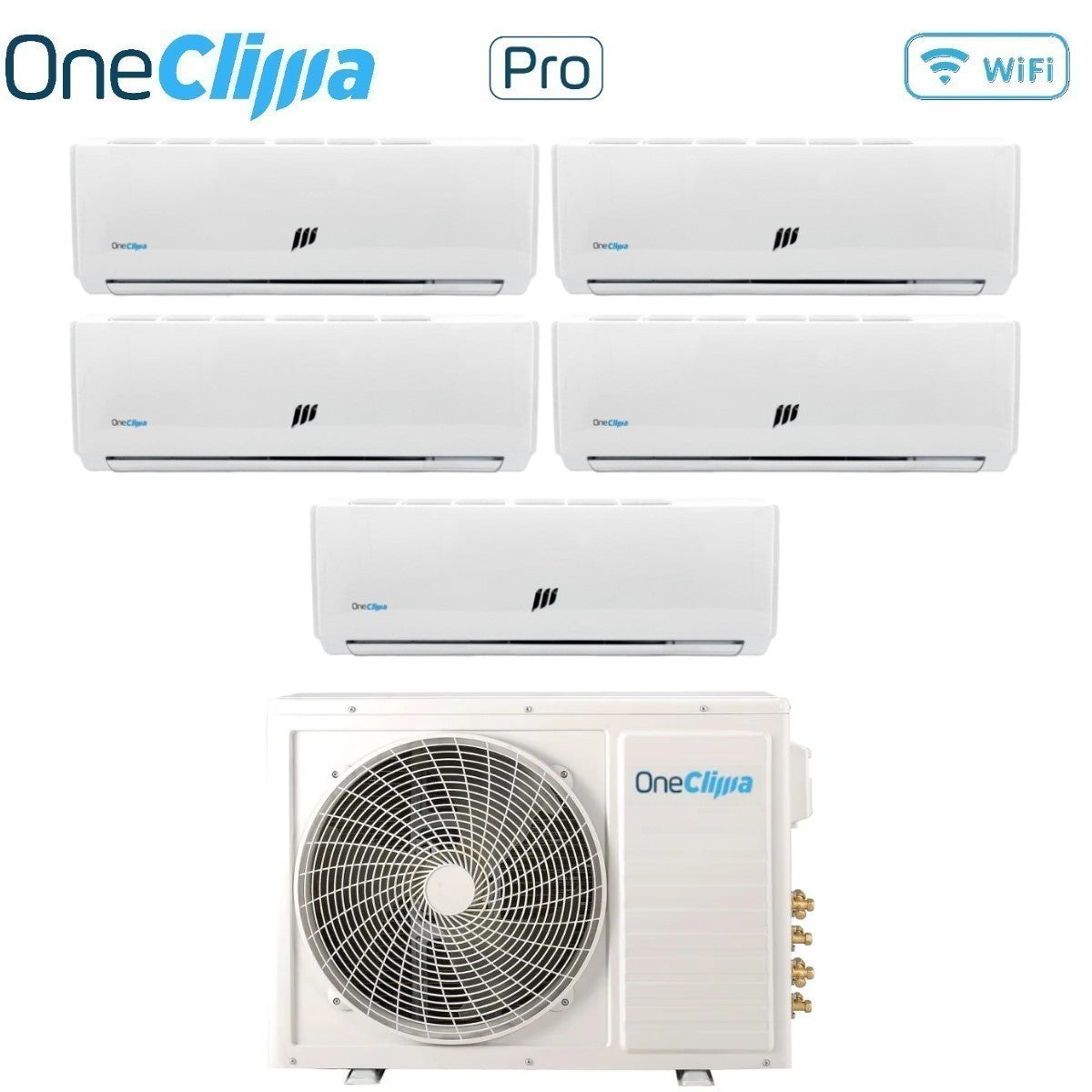 Condizionatore OneClima Penta Split Inverter serie PRO 9+9+9+9+9 con MLT42x5/Y24 R-32 Wi-Fi Optional 9000+9000+9000+9000+9000
