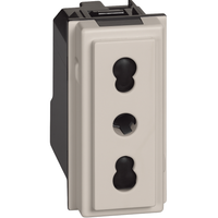 Bticino living now presa 2p+t 16a 250v 1 modulo con alveoli schermati *** colore sabbia, confezione 1