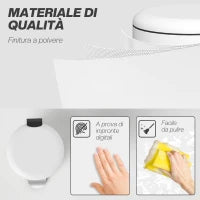 Bidone Immondizia a Pedale da 20L con Coperchio a Chiusura Morbida, in Metallo e PP, 36x30x44.5 cm, Crema