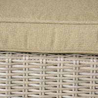 Set 4 Pz Salotto da Esterni in Rattan con 1 Divano, 2 Poltrone e 1 Tavolino, Kaki e Beige