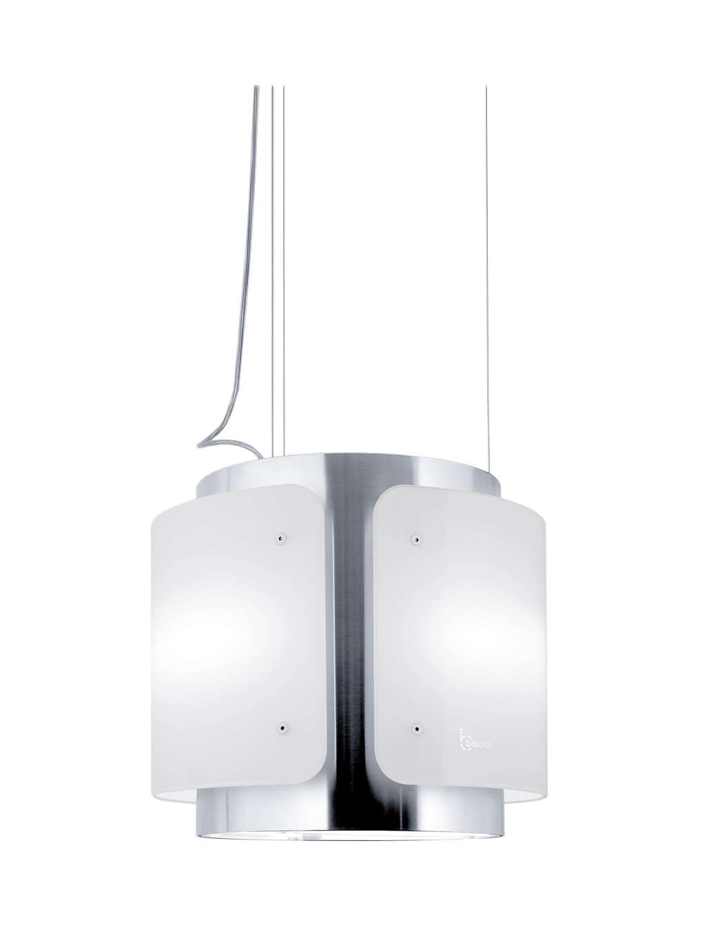 CAPPA DESSY cm 40 - Inox, vetro Bianco - 800 m3/h
