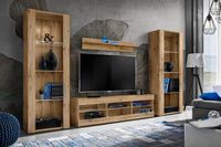 Set di mobili porta TV Tivoli Grande, Komodee, Wotan, Senza LED, Larghezza 250 cm x Altezza 159 cm x Profondità 35 cm, Per soggiorno, Camera da letto