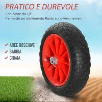 Carrello per Kayak Pieghevole Pneumatici 25cm Adatto a Tutte le Superfici Max 70kg Alluminio 62x35x30cm