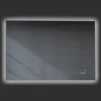 kleankin Specchio Bagno con Luce LED, Sistema Anti-Appannamento e Tasti Touch, 90x60cm, Argento