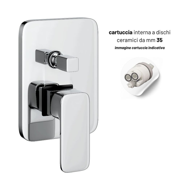 Ogomondo miscelatore doccia ad incasso da parete francia con deviatore rubinetto *** confezione 1