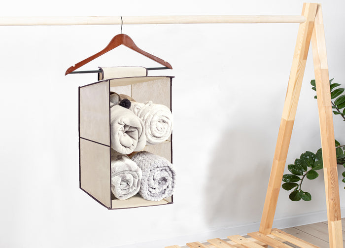 Organizer Spazio Cassetti Armadio Organizzatore Guardaroba Vani Scatola Pieghevole - 1 Pezzo - 2 Vani