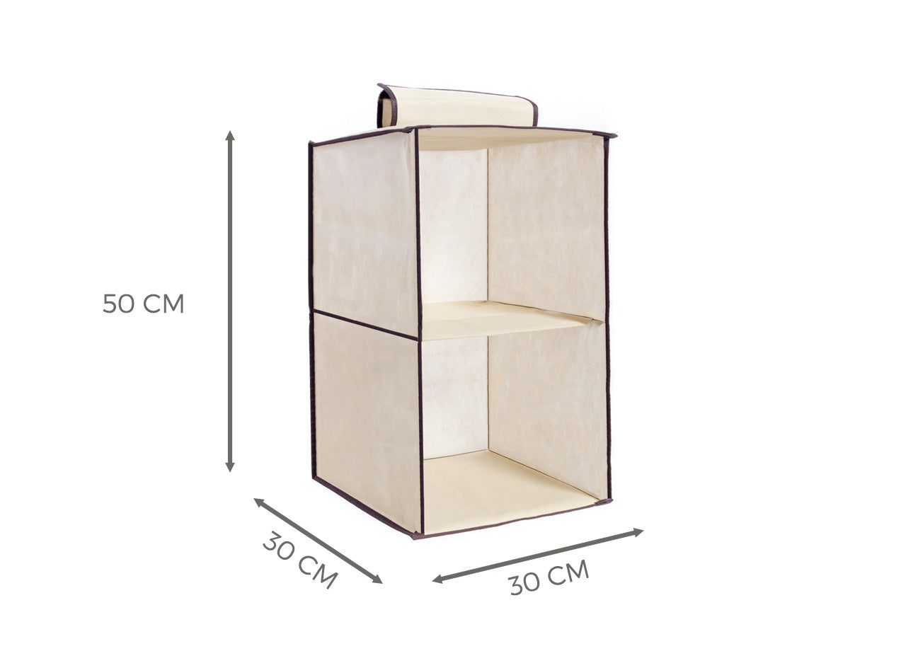 Organizer Spazio Cassetti Armadio Organizzatore Guardaroba Vani Scatola Pieghevole - 1 Pezzo - 2 Vani