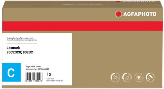 ORIGINAL Agfa Photo toner ciano APTL800S2E ~2000 Seiten