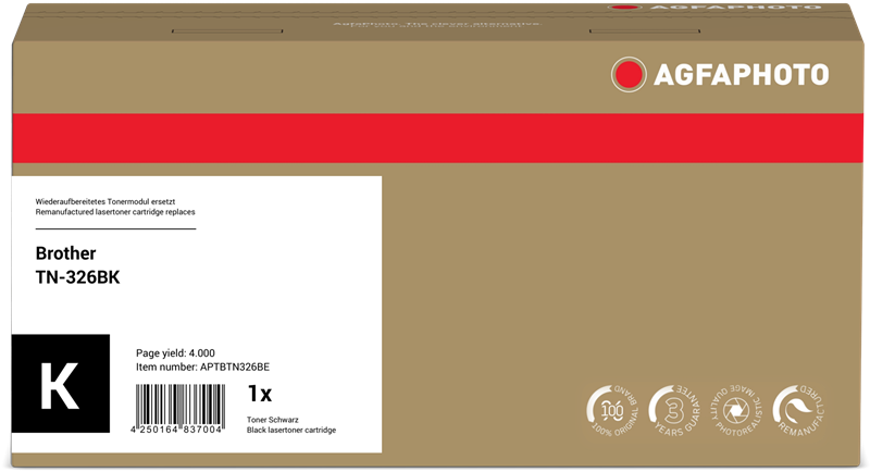ORIGINAL Agfa Photo toner nero APTBTN326BE ~4000 Seiten Agfa Photo TN-326BK