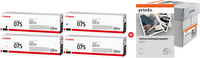 ORIGINAL Canon Value Pack nero / ciano / magenta / giallo / Bianco 075 MCVP + Prindo Universal Papier 2500 Blatt ~5300 Seiten