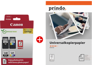 ORIGINAL Canon Value Pack nero / differenti colori / Bianco / Bianco PG-540+CL-541 MCVP + Prindo Universal Papier 500 Blatt ~360 Seiten