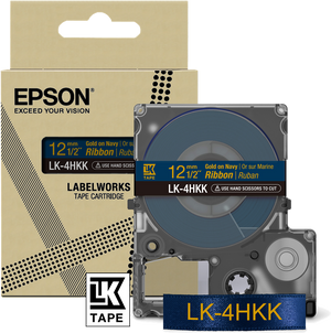 ORIGINAL Epson Nastro LK-4HKK C53S654002 Nastro satinato per etichettatrici Epson LK-4HKK oro/blu 12 mm (5 m)
