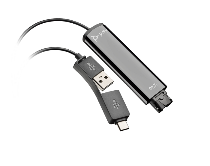 ORIGINAL HP Poly Accessori per computer nero 786C6AA DA75 - Soundkarte Adattatore da USB a QD Poly DA75