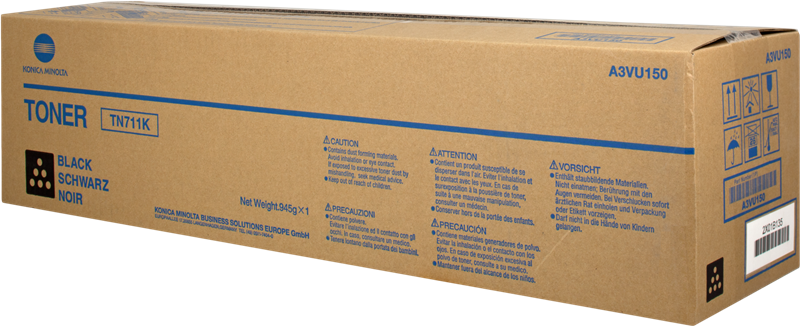 ORIGINAL Konica Minolta toner nero A3VU150 TN711K ~47200 Seiten