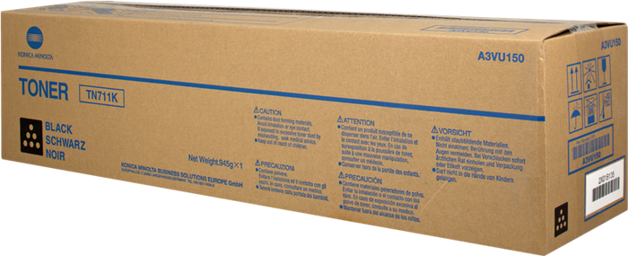 ORIGINAL Konica Minolta toner nero A3VU150 TN711K ~47200 Seiten