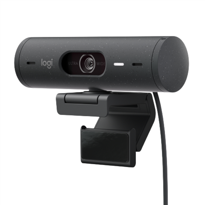 ORIGINAL Logitech Accessori per computer 960-001422 BRIO 500 - Webcam Logitech Brio 500 Webcam Full HD Correzione Luce, Auto-Framing,Show Mode, Microfono Riduzione del Rumore, Copertura Privacy, Funziona con Microsoft Teams, Google Meet, Zoom, Nero