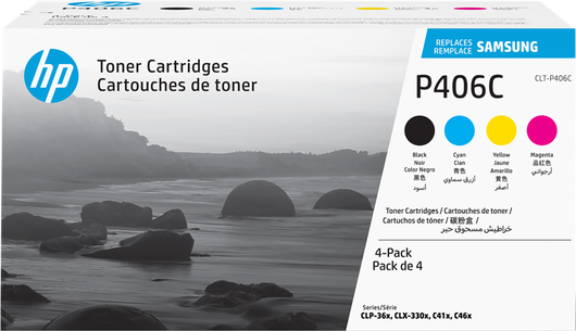 ORIGINAL Samsung Multipack nero / ciano / magenta / giallo CLT-P406C SU375A ~4500 Seiten rainbow kit