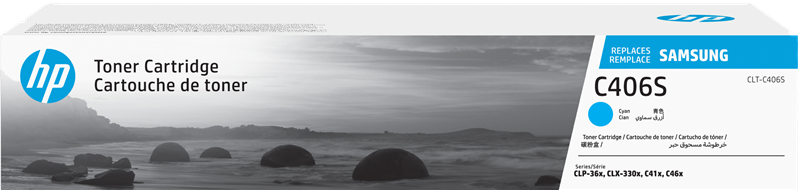 ORIGINAL Samsung toner ciano CLT-C406S ST984A ~1000 Seiten