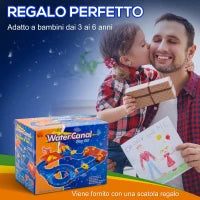 Playset Acquatico 78 Pezzi con Acqua e Sabbia per Bambini 3-6 Anni, 123x111x7cm, Blu e Rosso