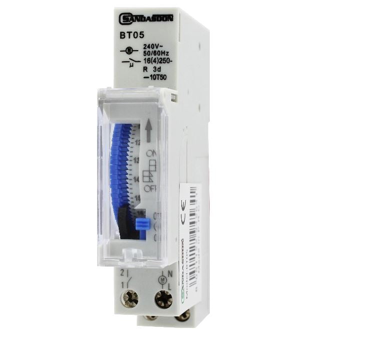 Interruttore Orario Orologio Analogico Temporizzatore 1 Din Modulare Meccanico Giornaliero 220v