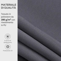 Telo di Ricambio per Tenda a Bracci Retrattile in Poliestere Anti UV da 3.6x2.5 m, Grigio