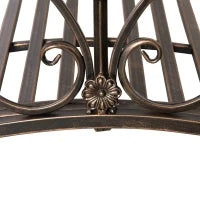 Ponticello da Giardino Vintage con Elementi Floreali, in Metallo, 99x68x53cm, Nero