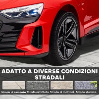 Macchina Elettrica per Bambini 5 Anni max Licenza Audi con Pulsanti, Cinture e Fari, 103x58x41 cm, Rossa e Nera