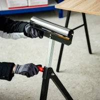 Cavalletto a Rullo ad Altezza Regolabile in Metallo, Design Pieghevole e Salvaspazio, 44x50x68-110 cm