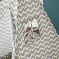 Tenda Indiani Bambini Casa per Bambini con 1 portella e 1 Finestra Righe bianco sporco OSS03,IT