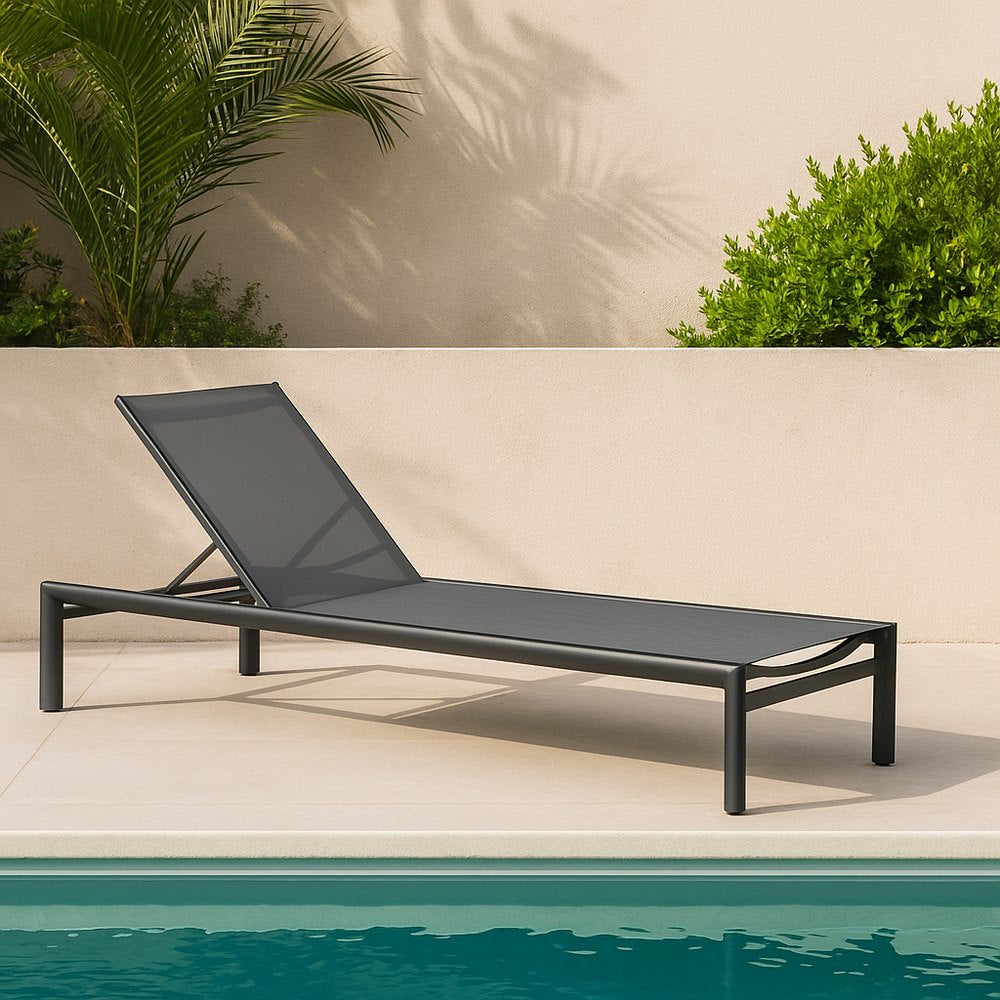 Lettino da esterno Share grigio struttura in alluminio