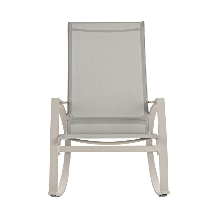 Poltrona da giardino a dondolo Telma in acciaio colore Ecrù