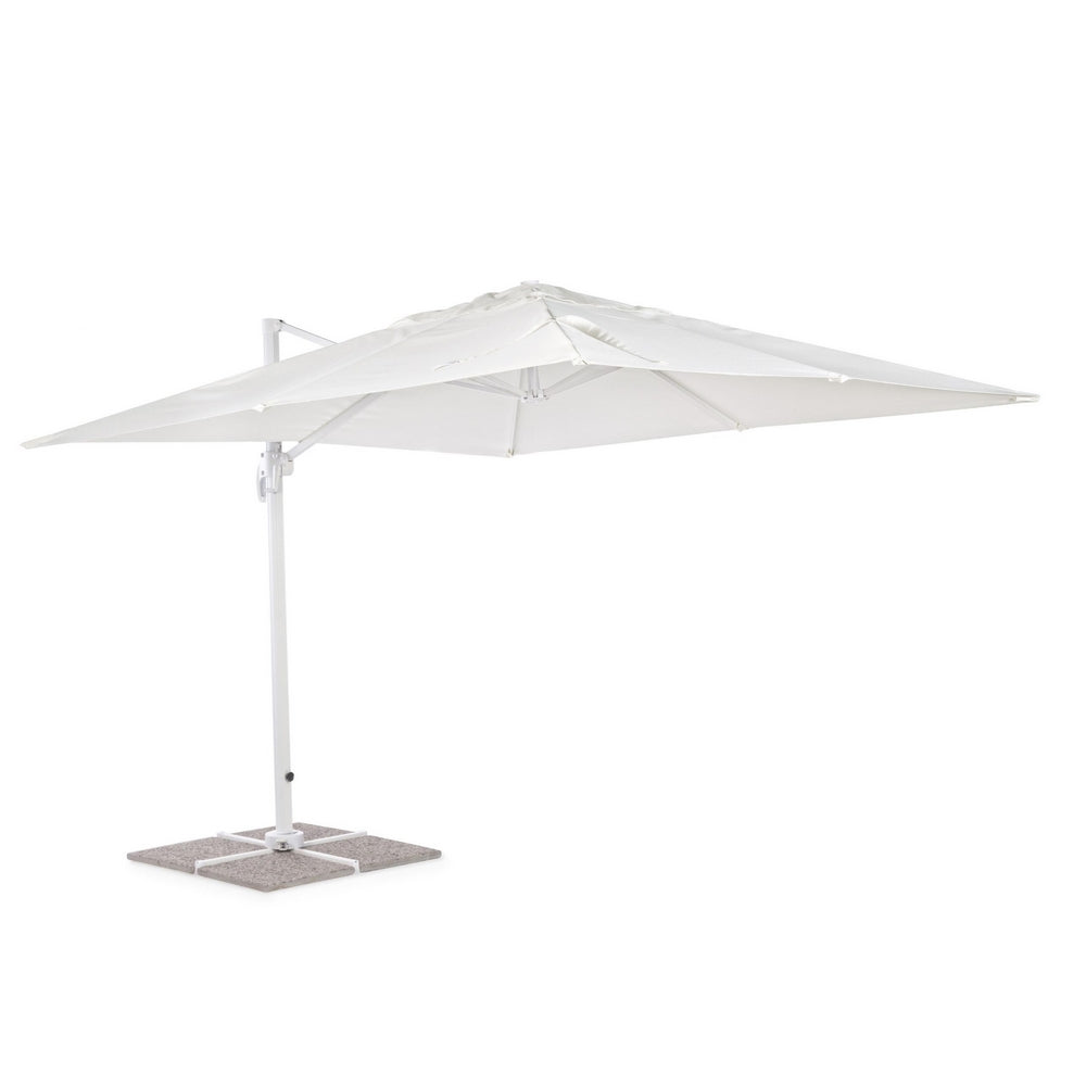 Ombrellone da giardino 3x4 braccio laterale bianco Roma