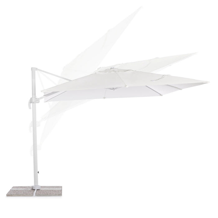 Ombrellone da giardino 3x4 braccio laterale bianco Roma