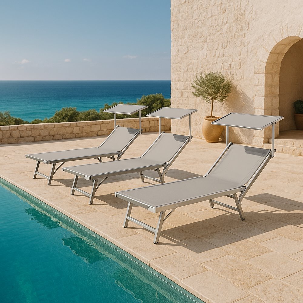 Lettino prendisole da mare per spiaggia o giardino Bagnino
