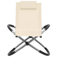 Sedia sdraio a dondolo da giardino color panna