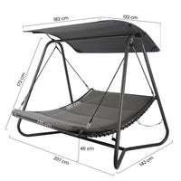 Dondolo giardino a letto con tettuccio Regan grigio