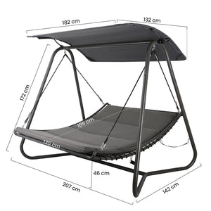 Dondolo giardino a letto con tettuccio Regan grigio
