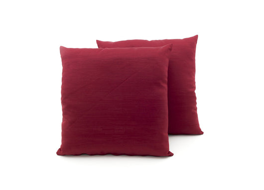 Coppia Cuscini Arredo Imbottiti Tessuto Ottoman In Tinta Unita Bordeaux 27 - 50x50 - Bordeaux 27