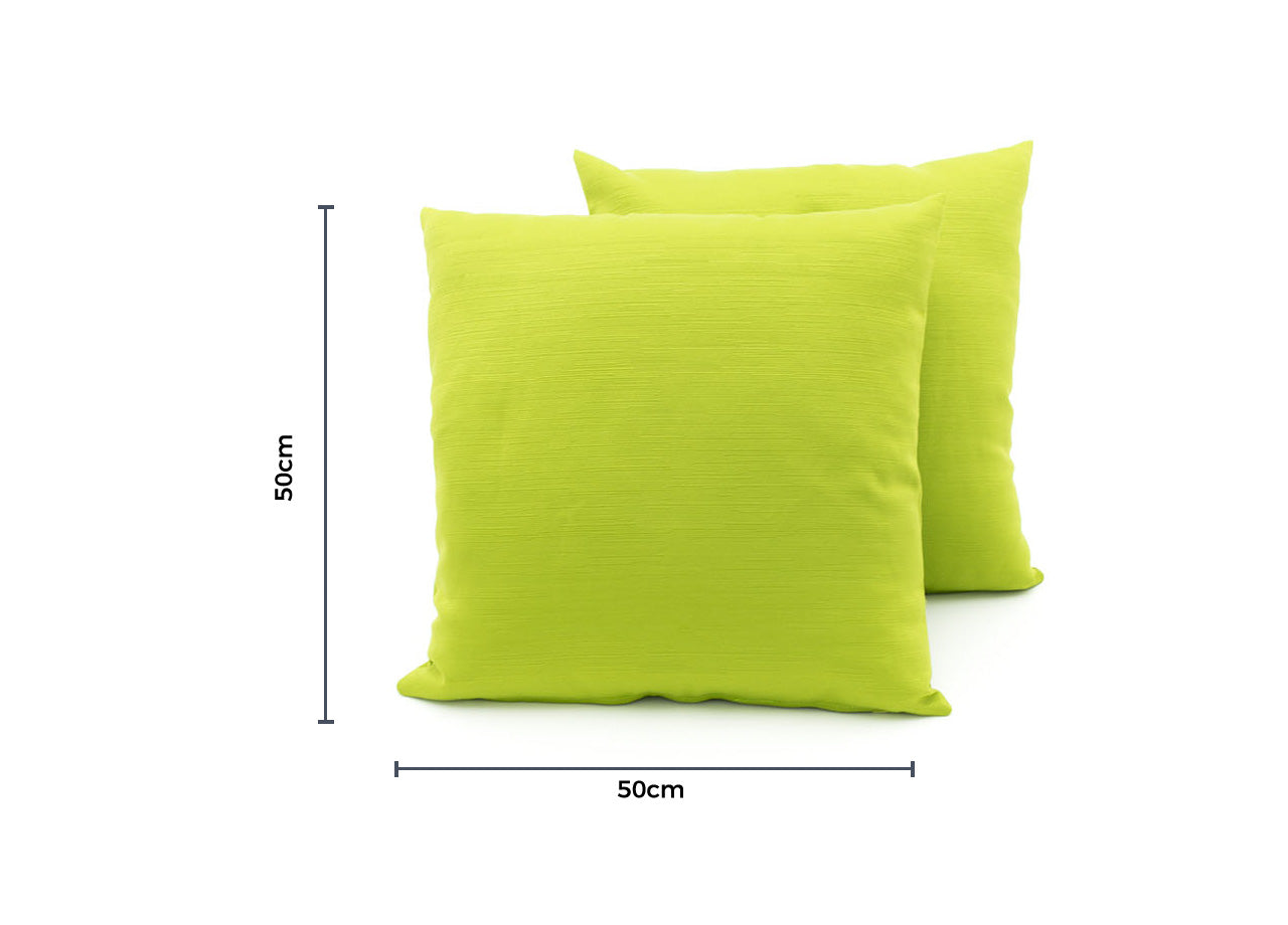 Coppia Cuscini Arredo Imbottiti Tessuto Ottoman In Tinta Unita Colore Verde 29 - 50x50 - Verde 29