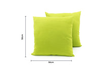 Coppia Cuscini Arredo Imbottiti Tessuto Ottoman In Tinta Unita Colore Verde 29 - 50x50 - Verde 29