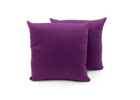 Coppia Cuscini Arredo Imbottiti Tessuto Ottoman In Tinta Unita Colore Viola 38 - 50x50 - Viola 38