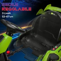 Go Kart Elettrico per Bambini 6-12 Anni 24V 12km/h con Seggiolino Regolabile, Verde