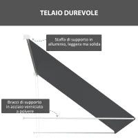 Tenda da Sole a Bracci con Apertura Manuale, Inclinazione e Protezione UV30+, 150x120 cm, Grigio