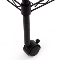 Scaffale acciaio cromato con ruote 4 ripiani 90x35x137 cm