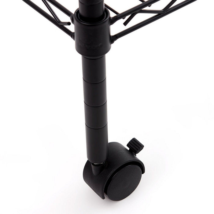 Scaffale acciaio cromato con ruote 4 ripiani 90x35x137 cm