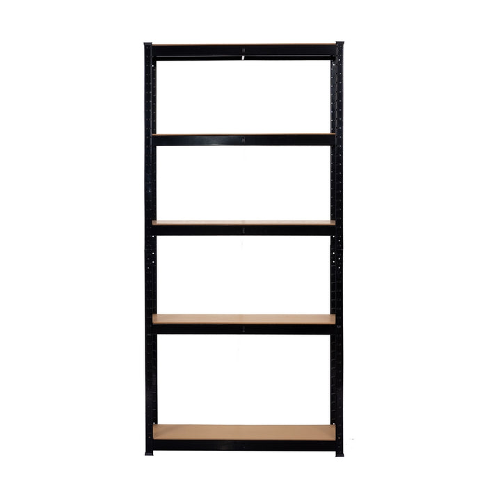 Scaffale metallico nero per garage 150X75X30 cm 5 ripiani