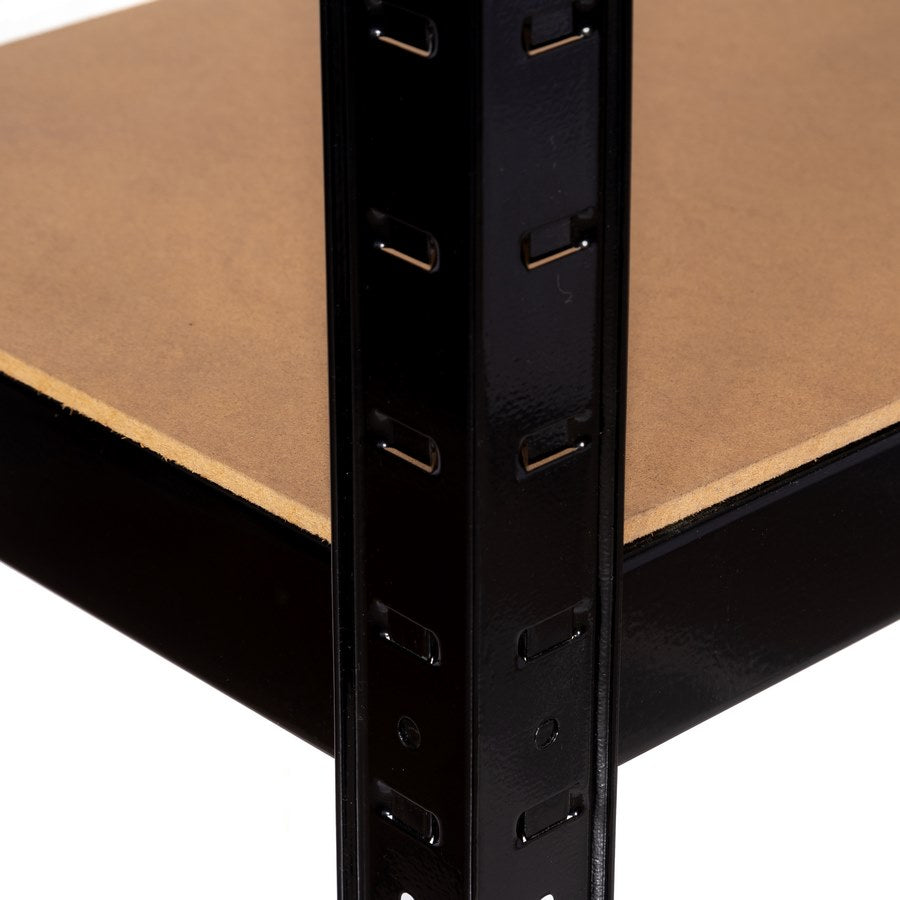 Scaffale metallico nero per garage 150X75X30 cm 5 ripiani